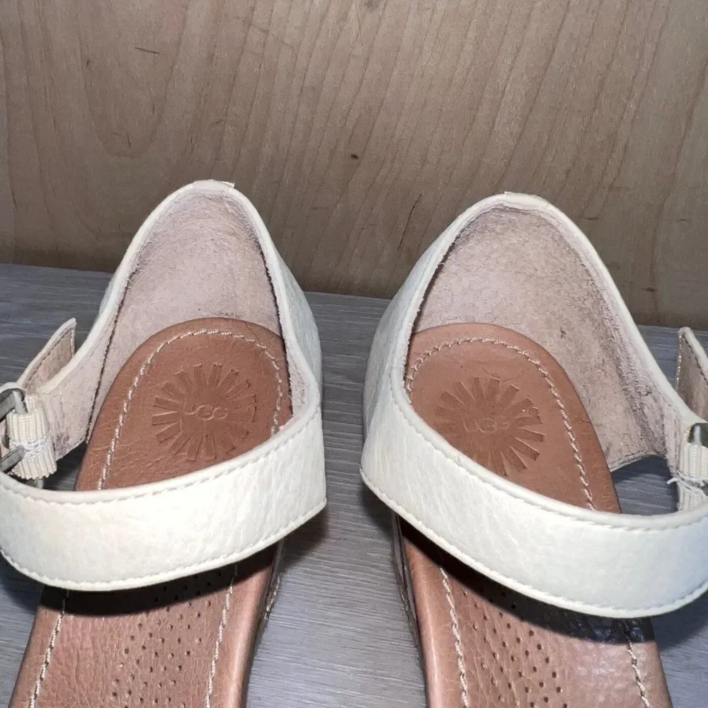 UGG Australia‎ Atasha Wedge Cream Nubuck 1003405 Women's 9